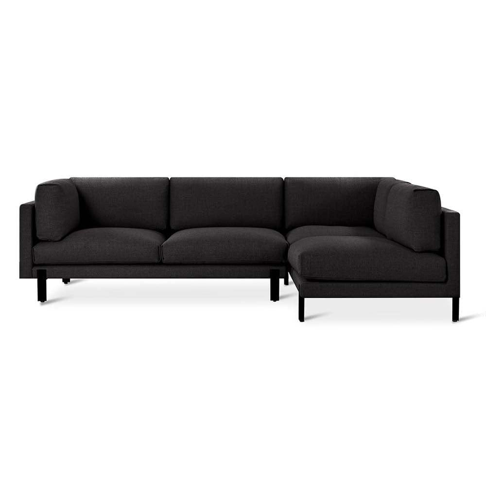 Gus* Modern Silverlake, sofa sectionnel, en tissu et métal, andorra espresso, droit