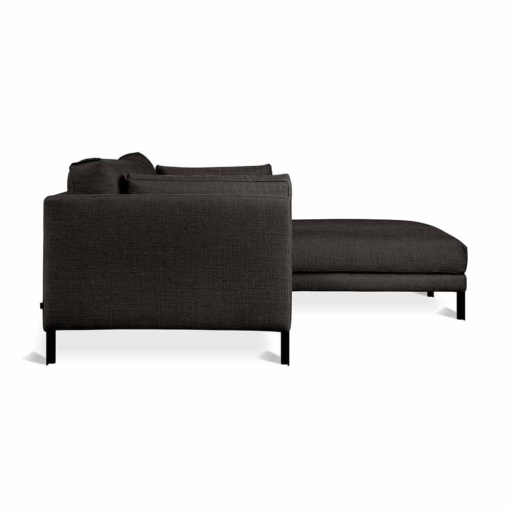 Gus* Modern Silverlake, sofa bi-sectionnel, en métal et tissu, andorra espresso