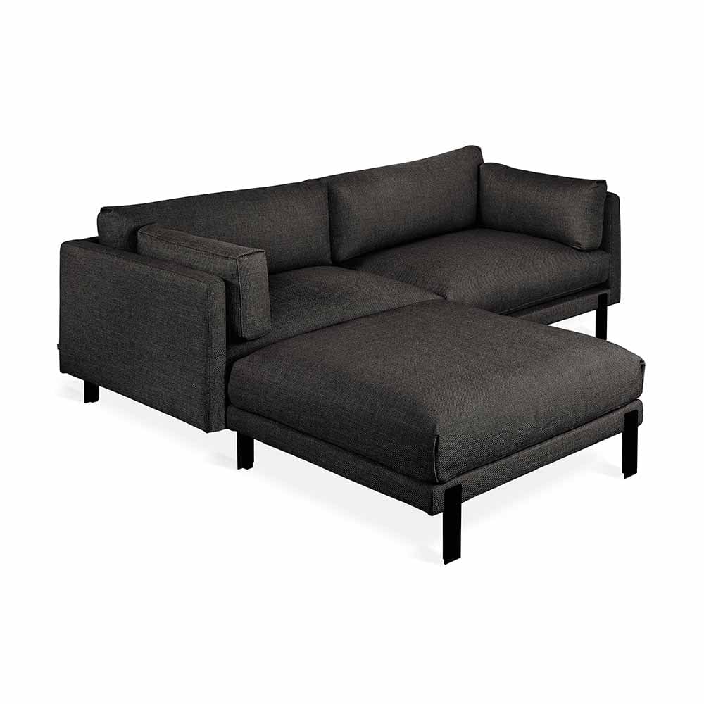 Gus* Modern Silverlake, sofa bi-sectionnel, en métal et tissu, andorra espresso