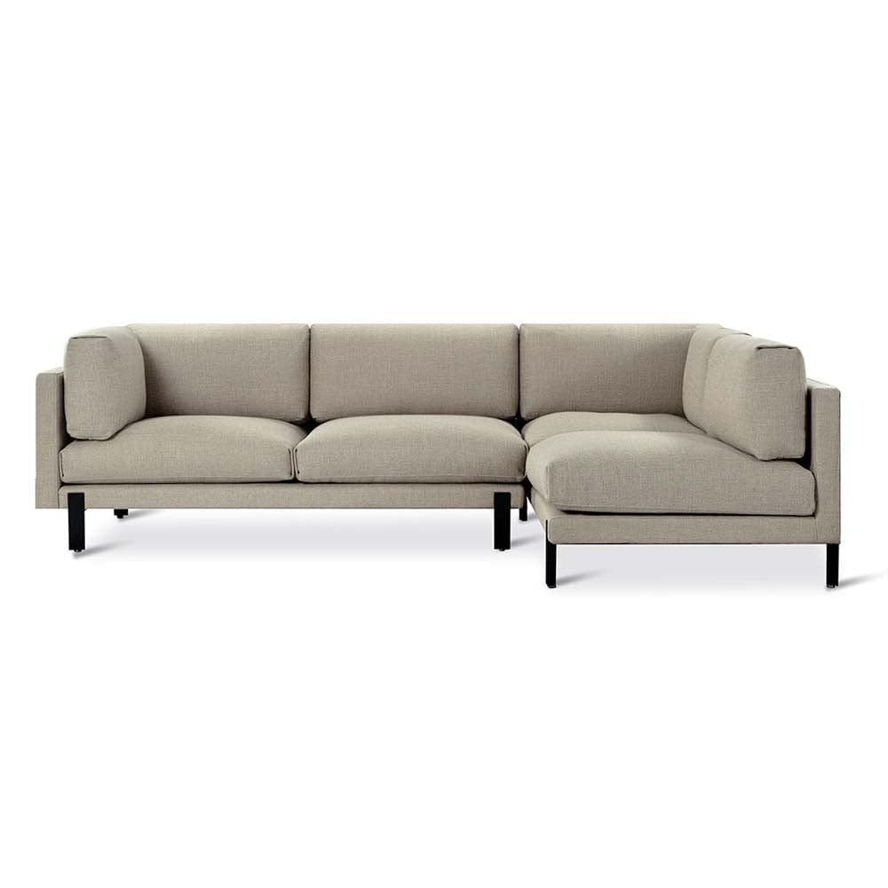 Gus* Modern Silverlake, sofa sectionnel, en tissu et métal, andorra almond, droit