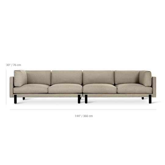 Gus* Modern XL Silverlake, sofa de grande taille, en tissu et métal, dimensions