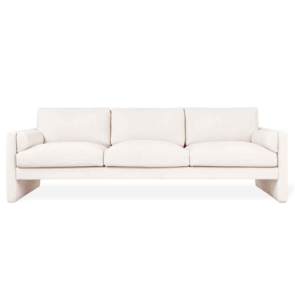 Gus* Modern Laurel, long sofa de 3 places, en tissu, merino cream