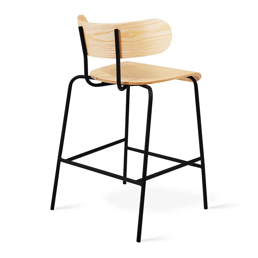  Gus* Modern Bantam, tabouret de comptoir confortable et contemporain, en bois et métal, frêne