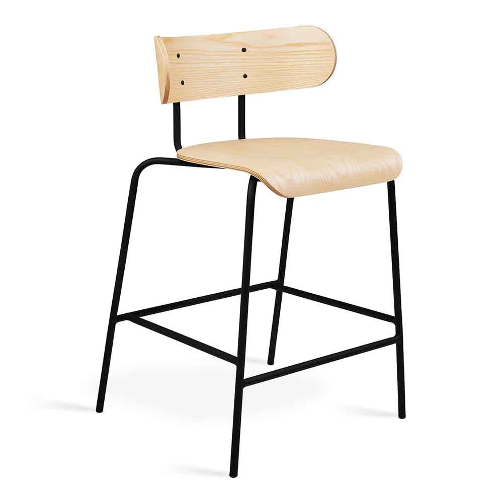  Gus* Modern Bantam, tabouret de comptoir confortable et contemporain, en bois et métal, frêne