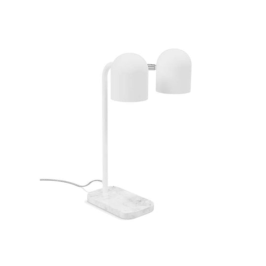 Gus* Modern tandem, lampe de table avec 2 abat-jour, en métal, blanc