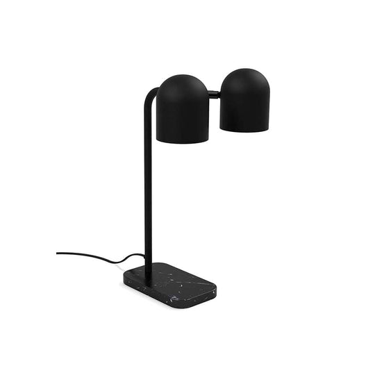 Gus* Modern tandem, lampe de table avec 2 abat-jour, en métal, noir