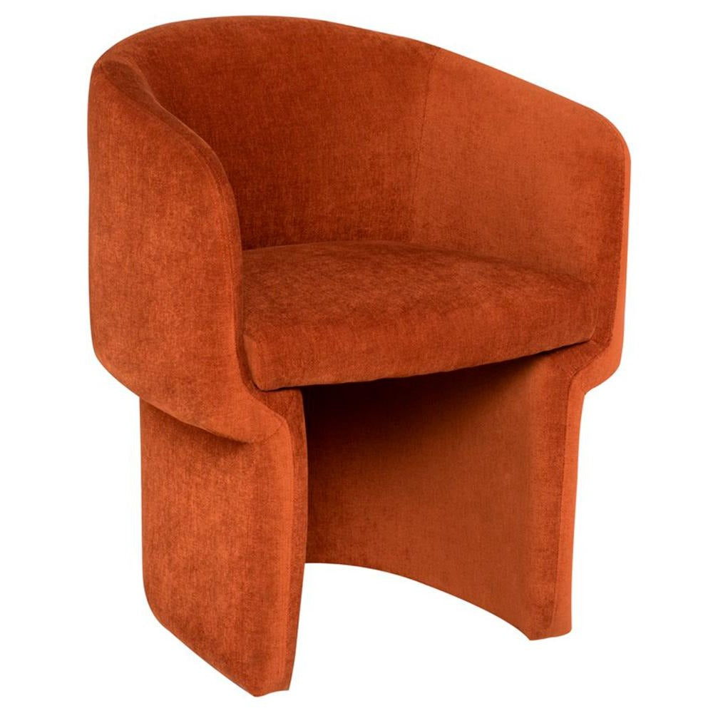 Nuevo Clémentine, chaise de salle à manger, en tissu, terracotta