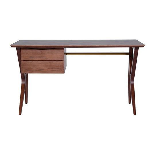 Nuevo Karlo, bureau avec tiroirs, en bois et placage de bois, noyer