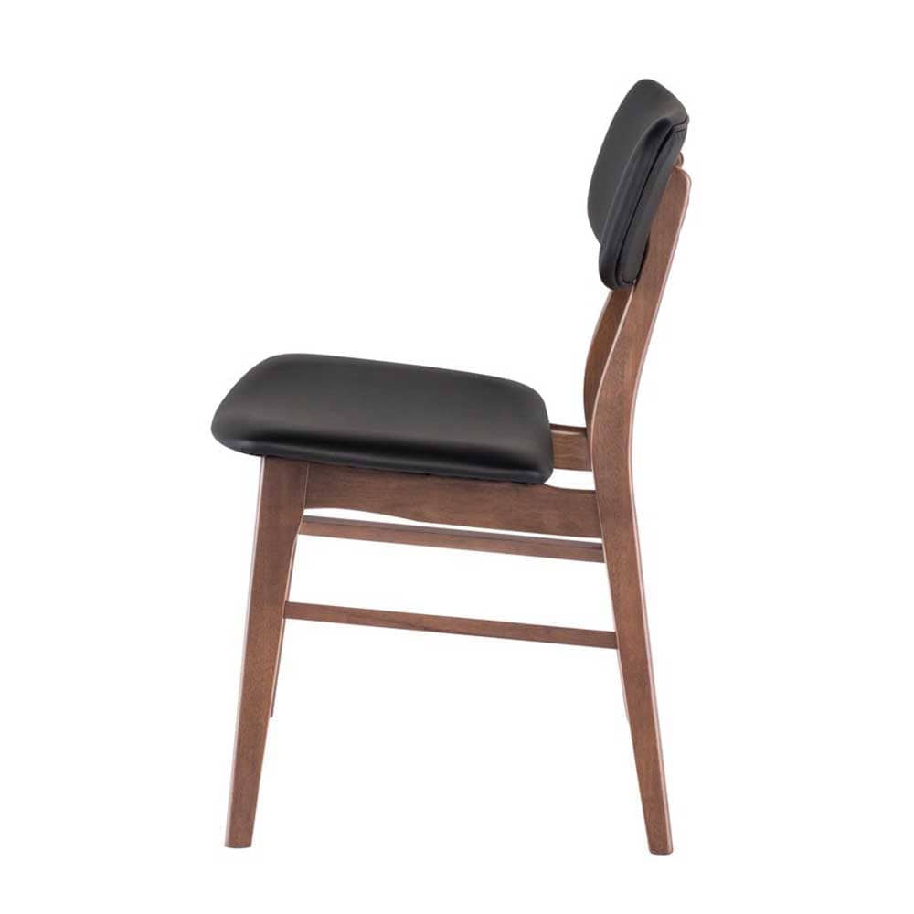 Chaise à dîner Scott : confort et sophistication avec rembourrage en mousse CFS et bois d'hévéa teinté noyer.