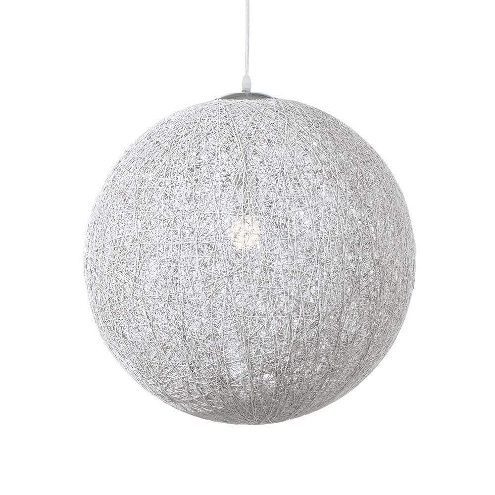 Nuevo String, lampe suspendue en forme de boule, en corde, blanc, 20"