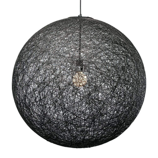 Nuevo String, lampe suspendue en forme de boule, en corde, noir, 30"