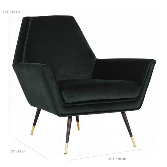 Nuevo Vanessa, fauteuil, en velours et acier, dimensions