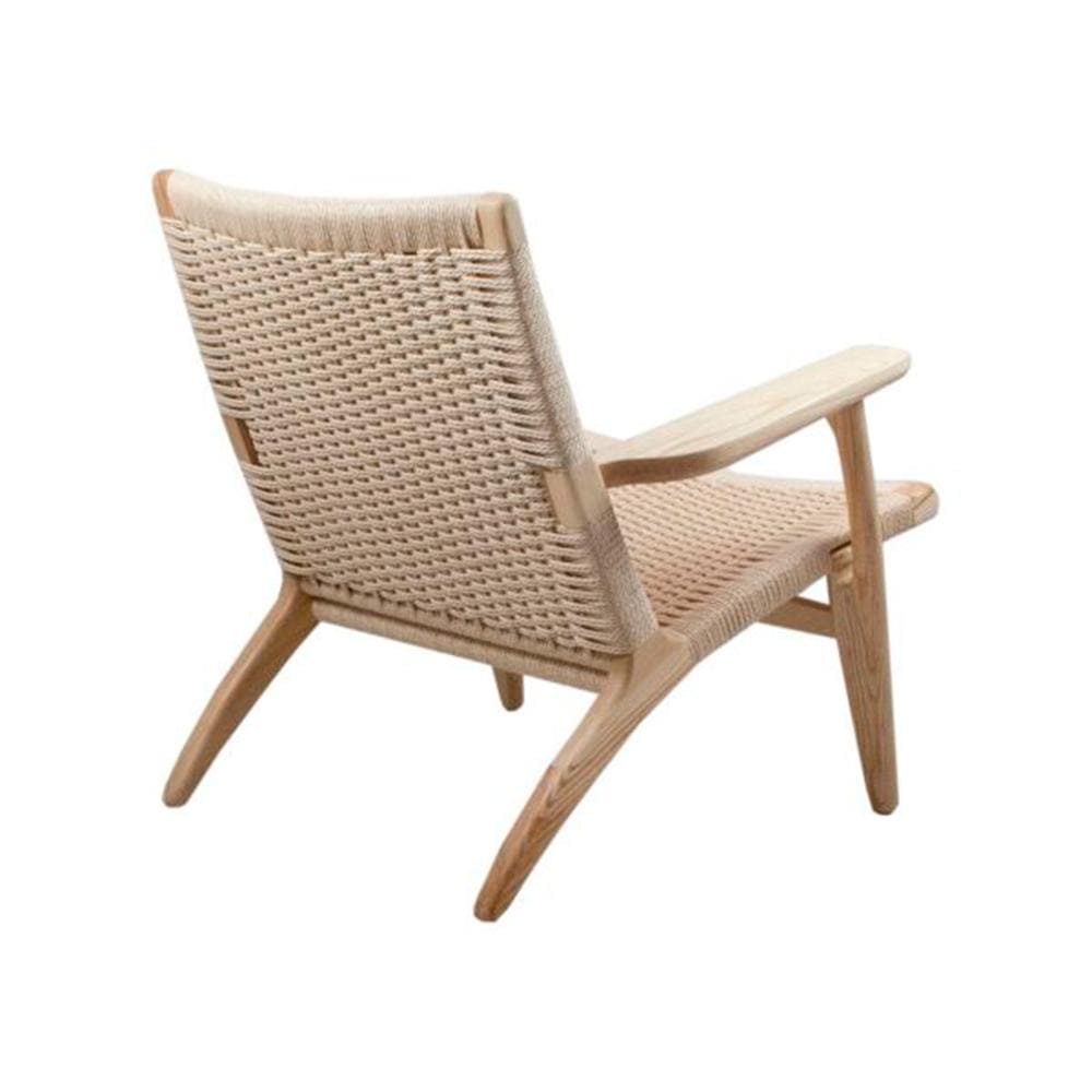 Reproduction Cavo, fauteuil, en bois et en chanvre naturel, naturel