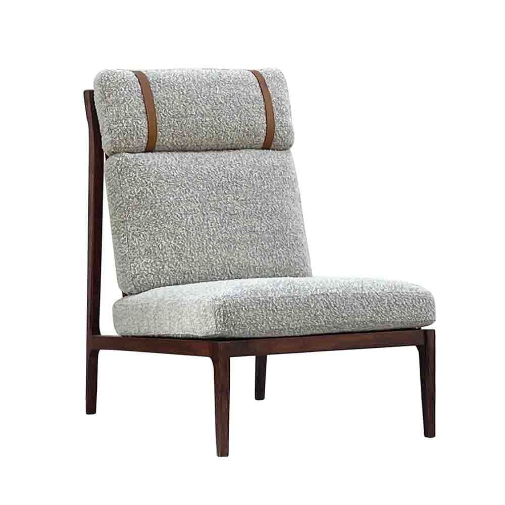 Sélection Nüspace Studio, fauteuil, en bois de frêne massif et contreplaqué et tissu, gris