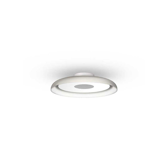 Pablo Designs Nivel Flush, lampe murale LED ronde, en acier ou aluminium, blanc mat, 15ʼʼ