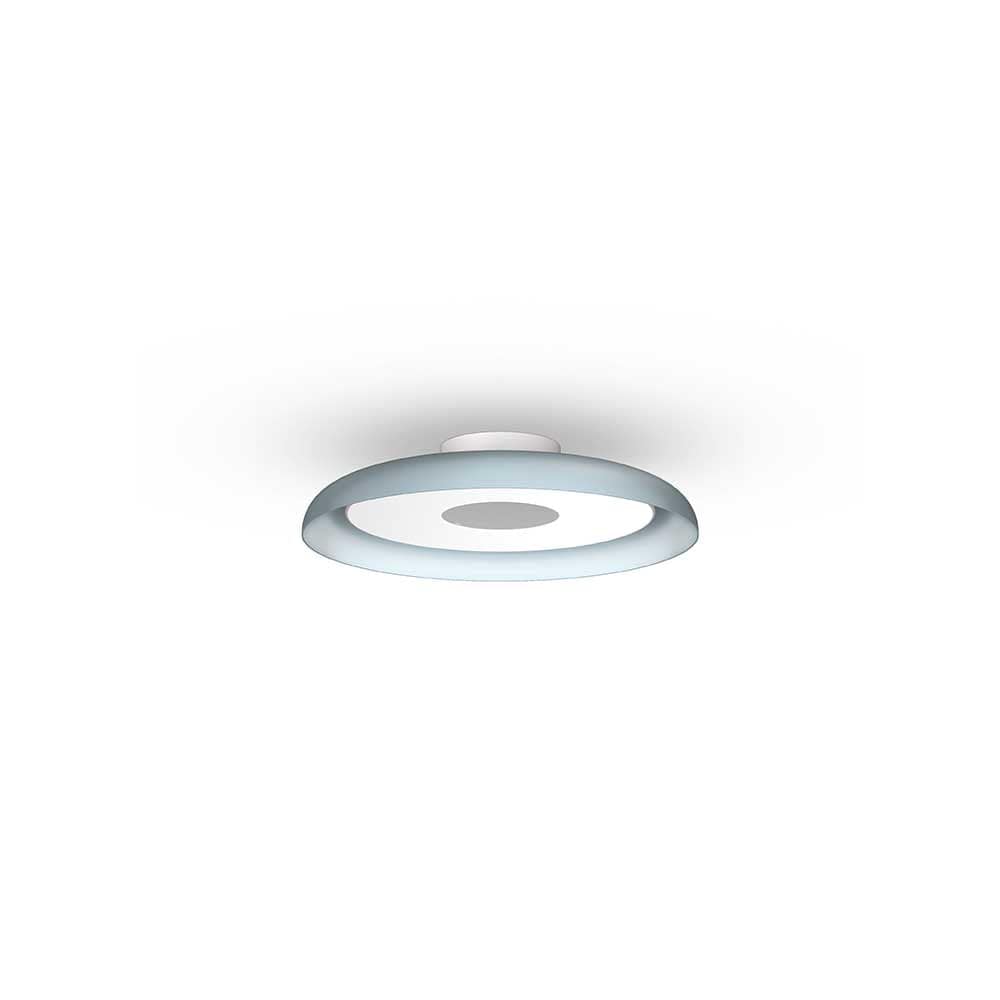 Pablo Designs Nivel Flush, lampe murale LED ronde, en acier ou aluminium, bleu ardoise, 15ʼʼ