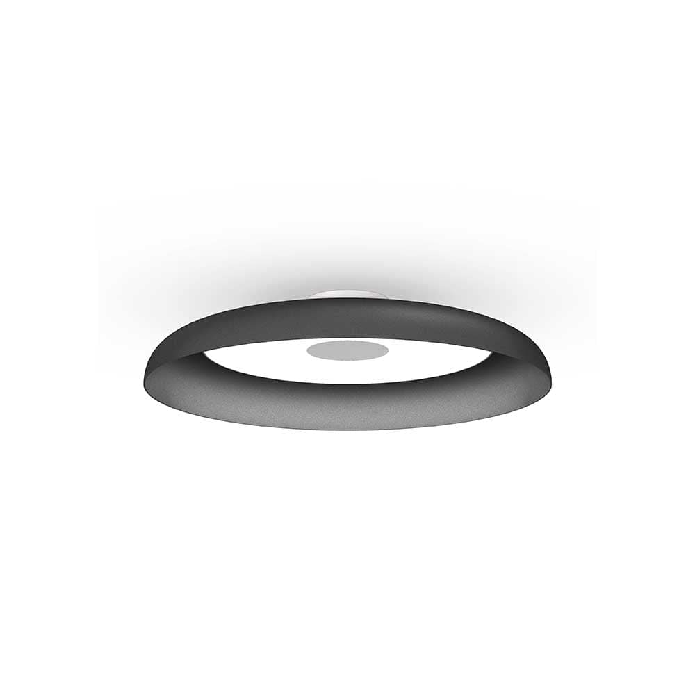 Pablo Designs Nivel Flush, lampe murale LED ronde, en acier ou aluminium, noir texturé, 22ʼʼ