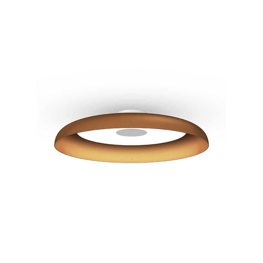 Pablo Designs Nivel Flush, lampe murale LED ronde, en acier ou aluminium, terracotta, 22ʼʼ