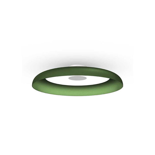 Pablo Designs Nivel Flush, lampe murale LED ronde, en acier ou aluminium, vert forêt, 22ʼʼ