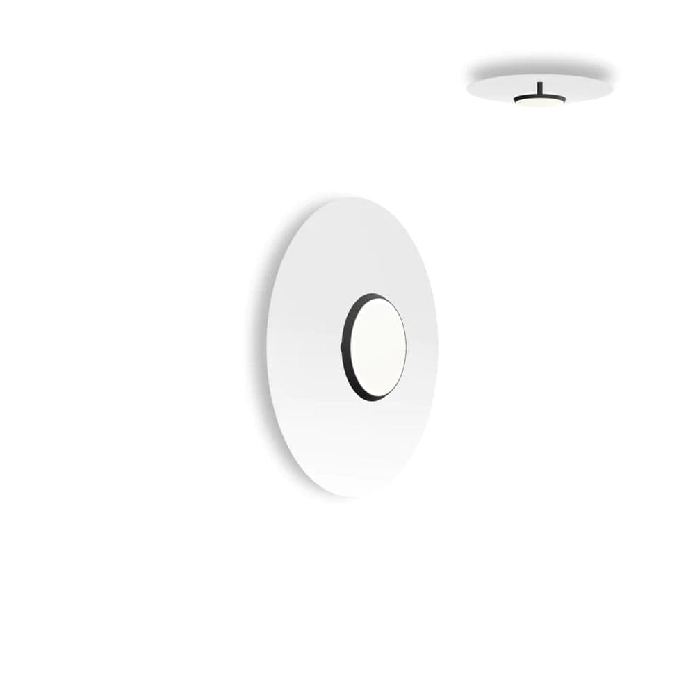 Pablo Designs Sky Dome Flush, lampe murale LED avec une abat-jour en forme de disque, en bois ou métal, blanc, noir, 18ʼʼ