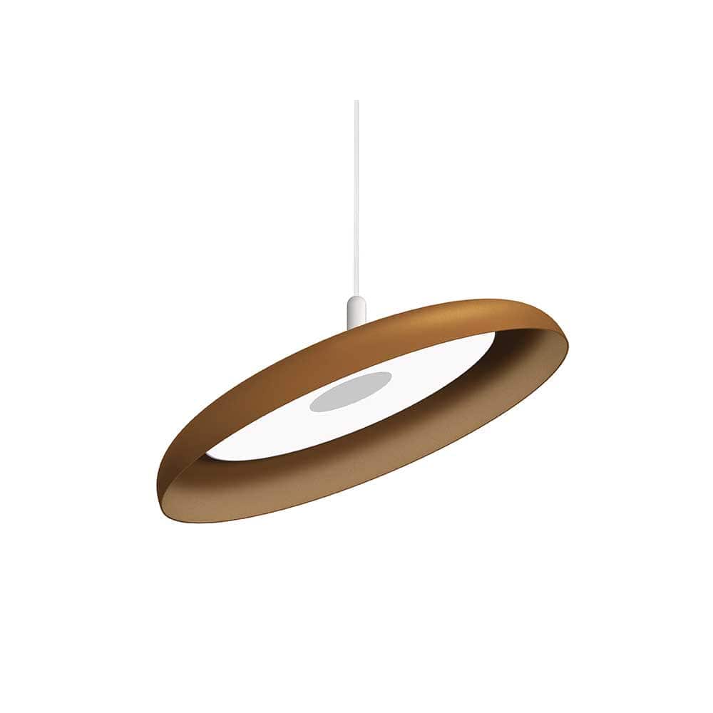 Pablo Designs Nivel, lampe suspendue LED ronde, en acier ou aluminium, terracotta, 22ʼʼ, blanc