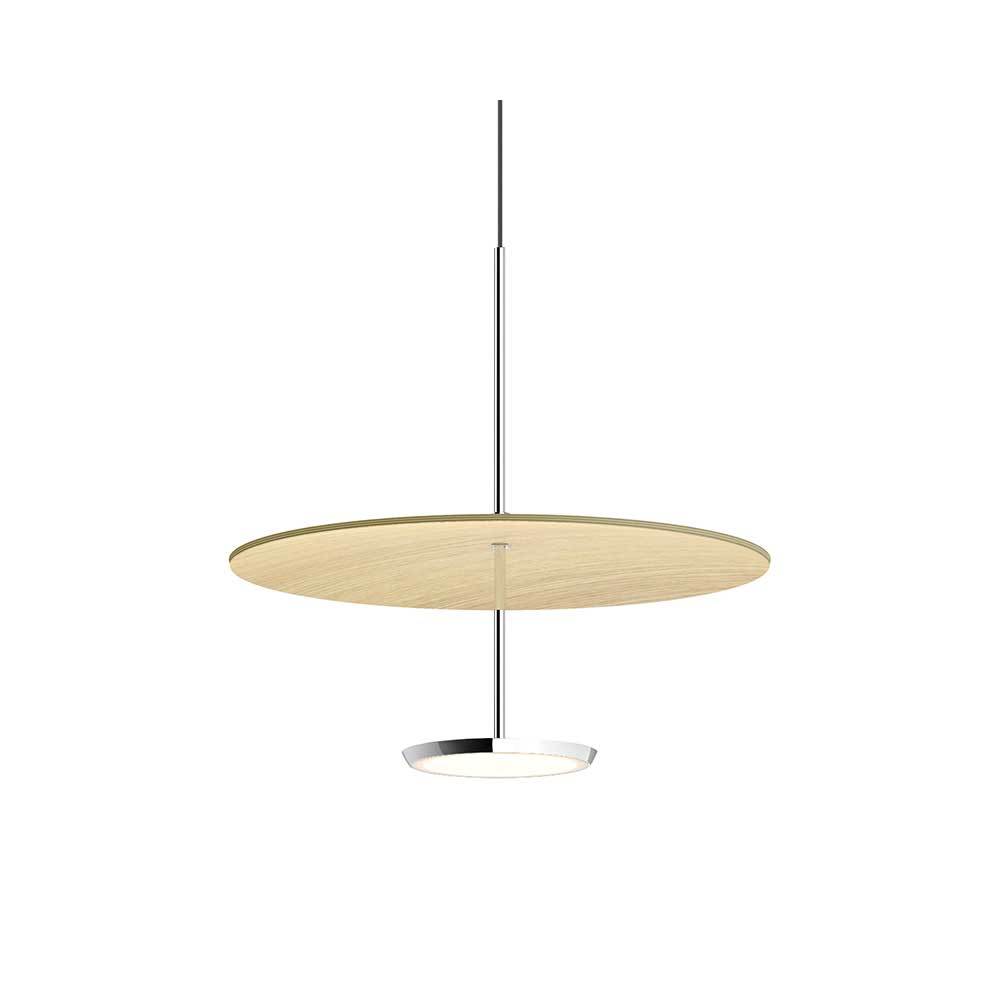 Pablo Designs Sky Dome, lampe suspendue LED avec une abat-jour en disque, en bois ou métal, chêne, alu, 18"