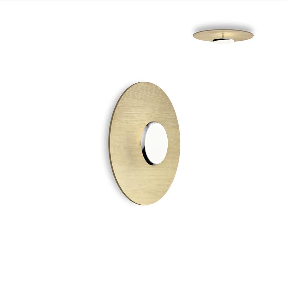 Pablo Designs Sky Dome Flush, lampe murale LED avec une abat-jour en forme de disque, en bois ou métal, chêne, alu, 18ʼʼ