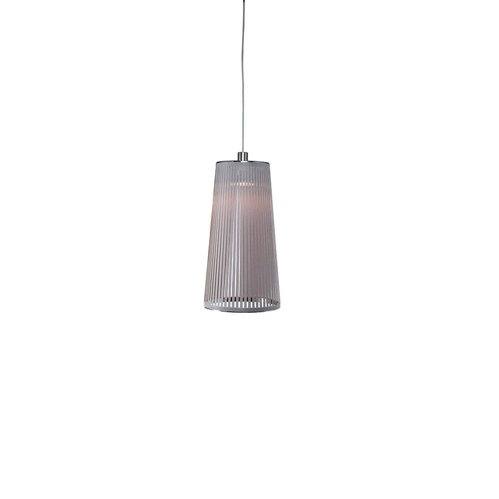 Pablo Designs Solis, lampe suspendue LED avec des lamelles de tissu, en aluminium, argent, 24ʼʼ