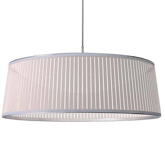 Pablo Designs Solis, lampe suspendue LED avec des lamelles de tissu, en aluminium, blanc, 36ʼʼ