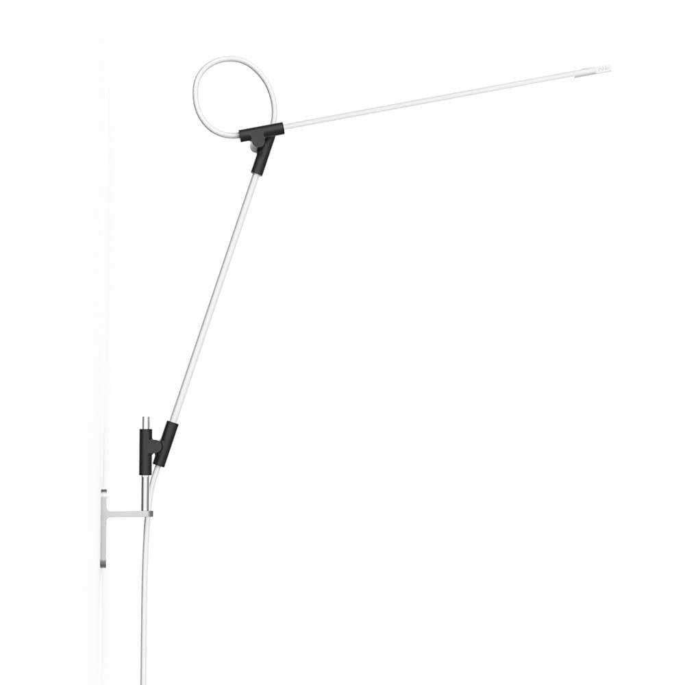 Pablo Designs Superlight, lampe murale de travail LED flexible, en acier et aluminium, blanc