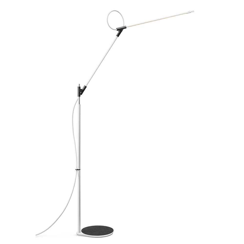 Pablo Designs Superlight, lampe sur pied de travail LED flexible, en acier et aluminium, blanc