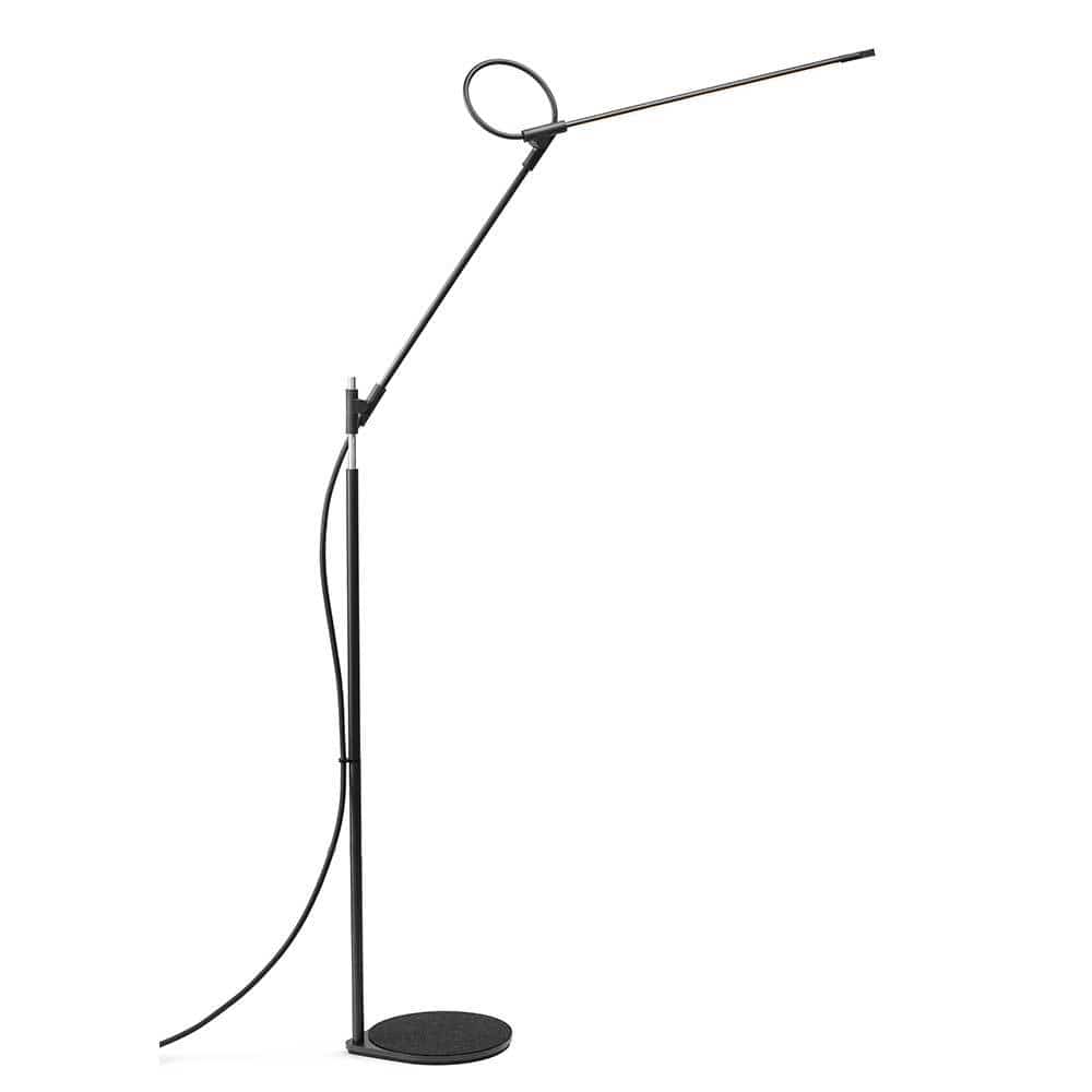 Pablo Designs Superlight, lampe sur pied de travail LED flexible, en acier et aluminium, noir