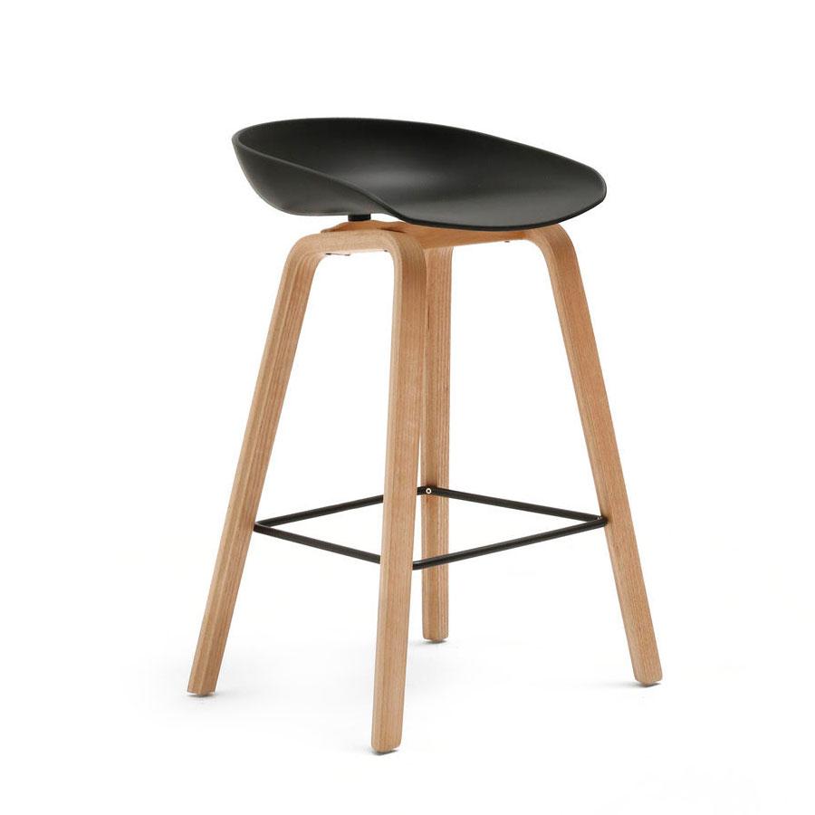 Reproduction About, tabouret de comptoir, noir / naturel