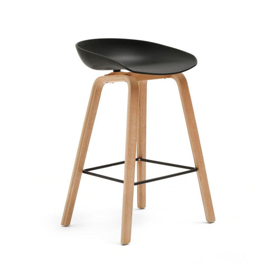 Reproduction About, tabouret de comptoir, noir / naturel