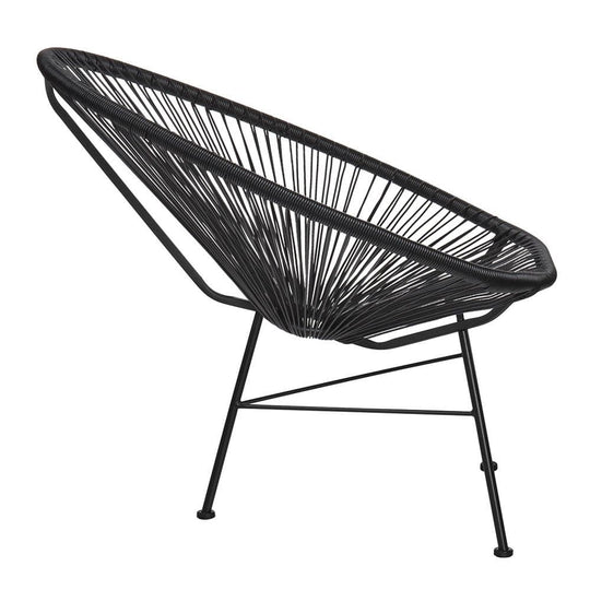 Reproduction Acapulco, chaise de détente, en métal et plastique ABS, noir