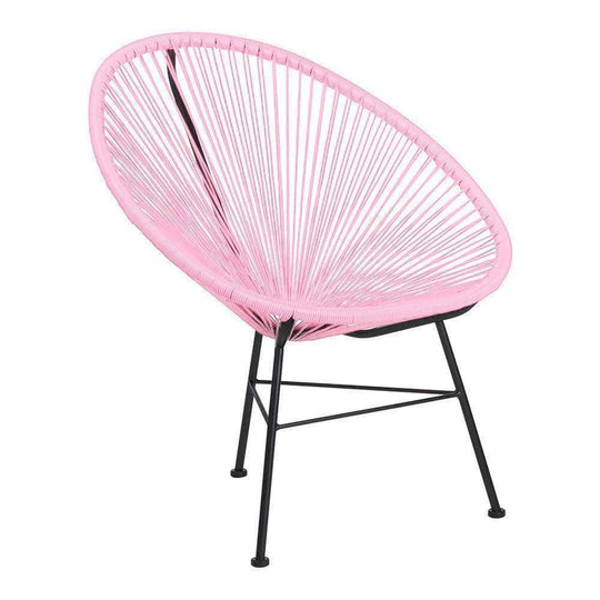 Reproduction Acapulco, chaise de détente, en métal et plastique ABS, rose