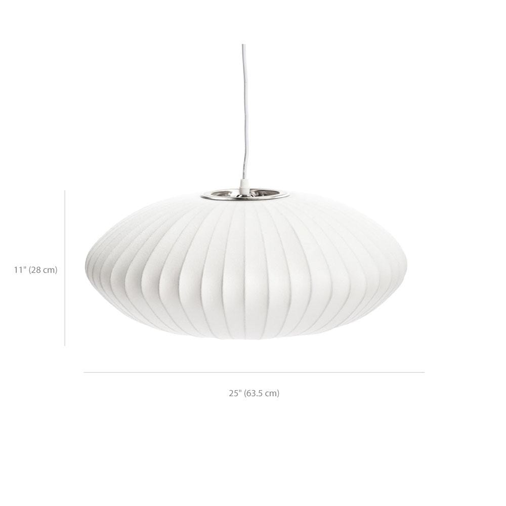 Reproduction Bubble Saucer, lampe suspendue, en résine et en acier inoxydable, 25ʼʼ