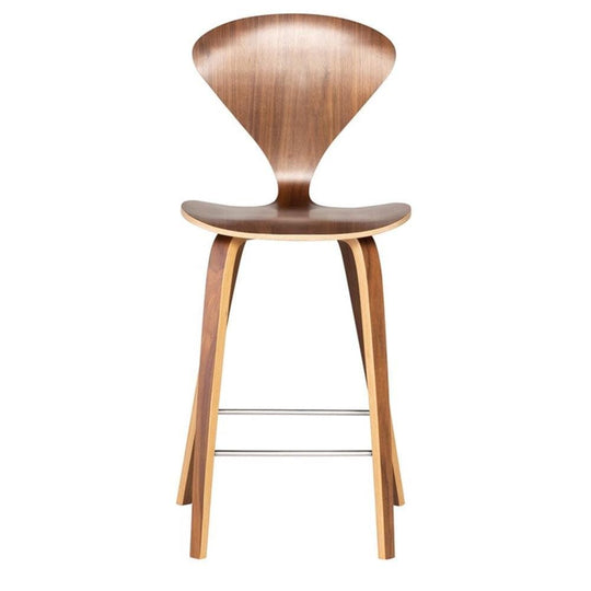 Nuevo Cherner, tabouret de comptoir, en placage de bois, noyer