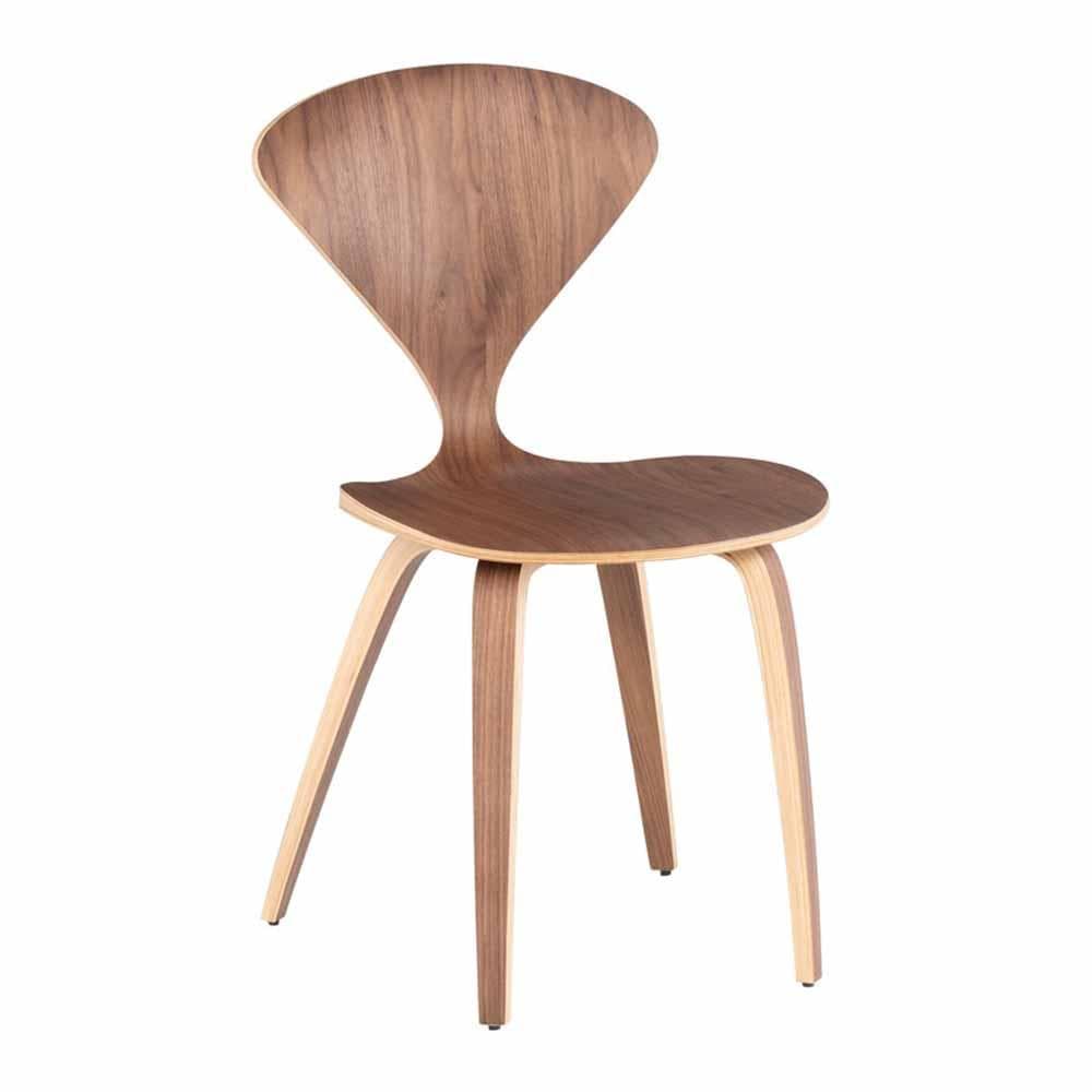 Nuevo Cherner, chaise de salle à manger, en placage de bois, noyer