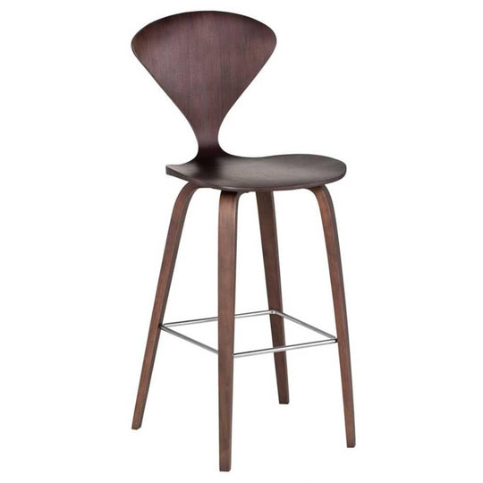 Nuevo Cherner, tabouret de bar, en placage de bois, noyer fonce