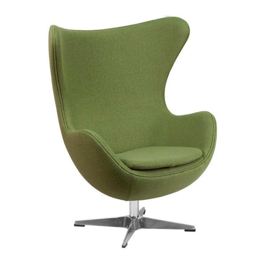 Reproduction Egg, fauteuil, en métal et tissu, vert