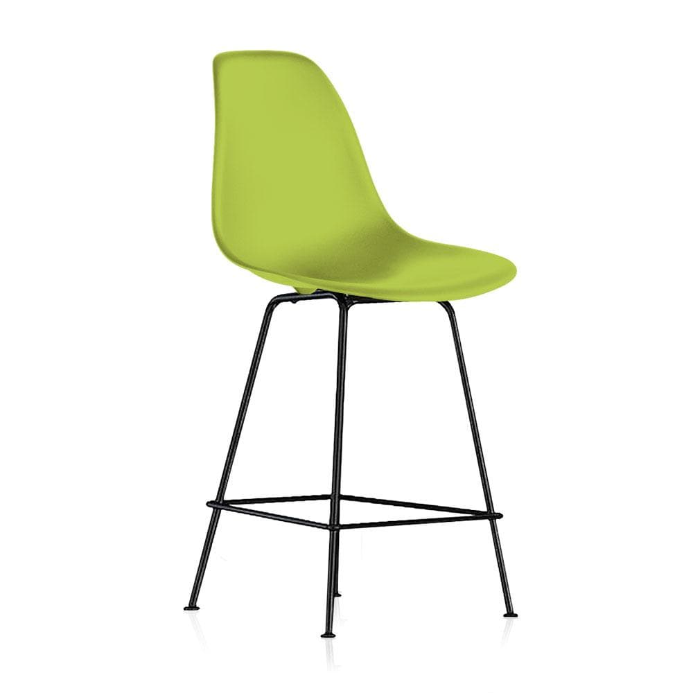 Reproduction Eiffel DFHCX, tabouret de comptoir, en polypropylène et métal,  vert lime, métal noir