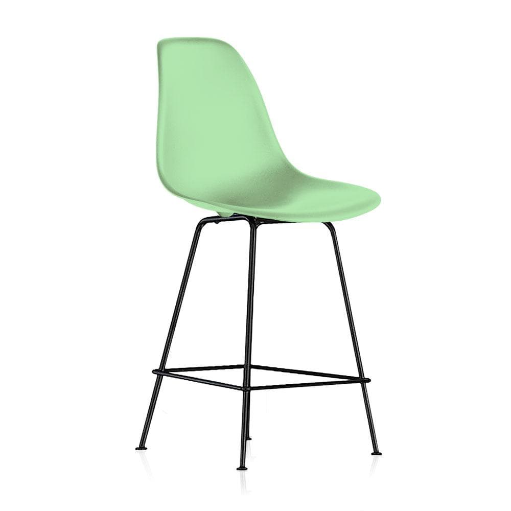 Reproduction Eiffel DFHCX, tabouret de comptoir, en polypropylène et métal,  vert menthe, métal noir