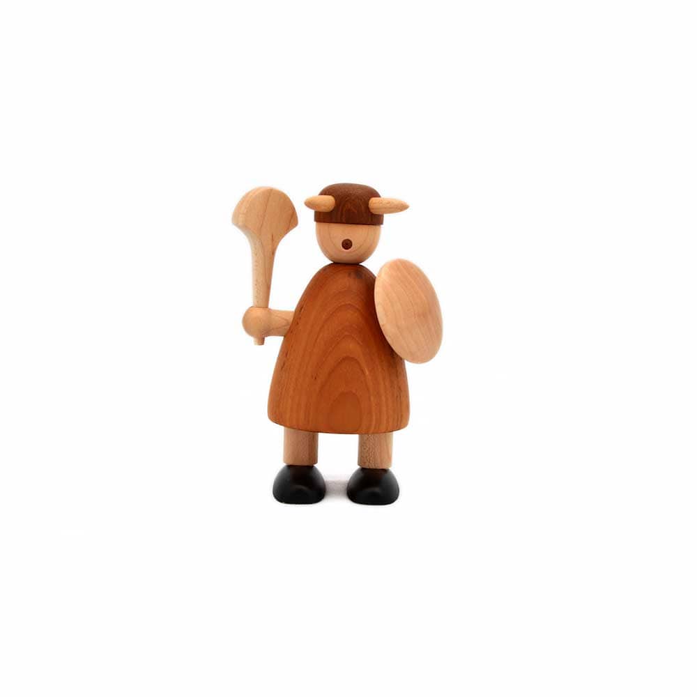 4U Famille vikings, objet de décoration, en bois, 12 cm