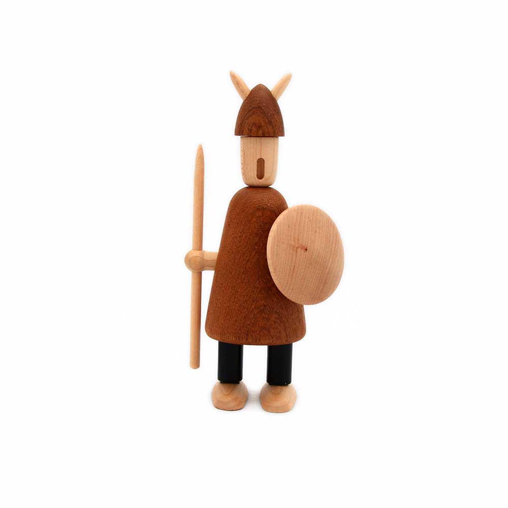 4U Famille vikings, objet de décoration, en bois, 18 cm