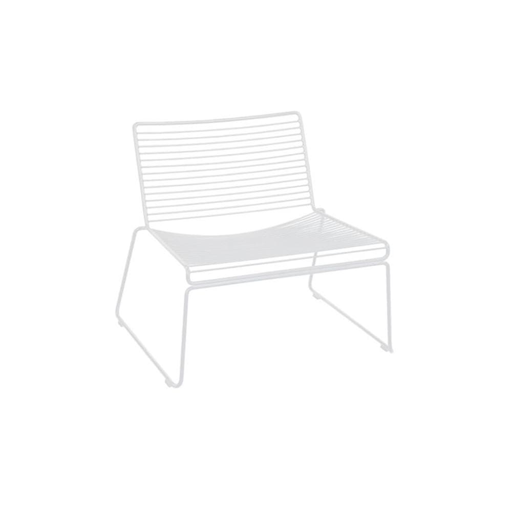 Reproduction Hee, fauteuil ou chaise lounge, en métal peint, blanc