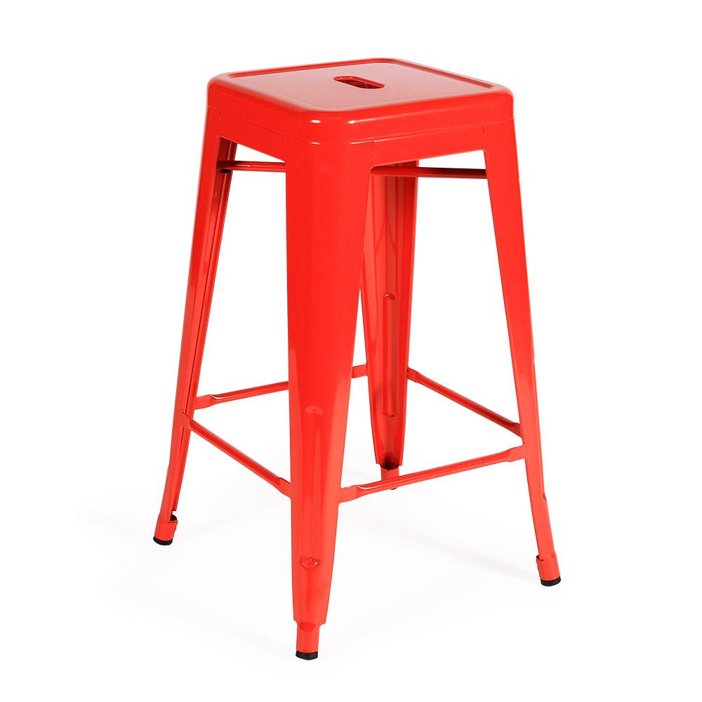 Reproduction Marais H65, tabouret de comptoir, en métal, rouge