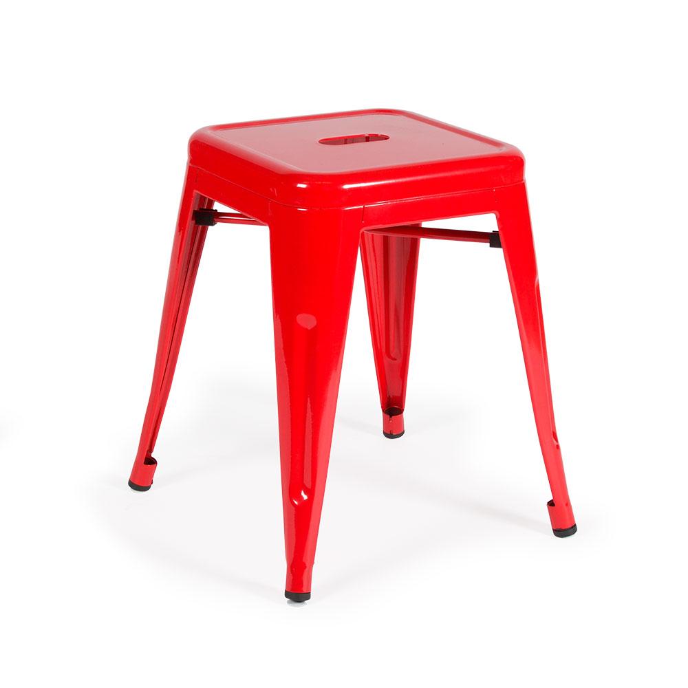 Reproduction Marais H45, tabouret, en métal, rouge