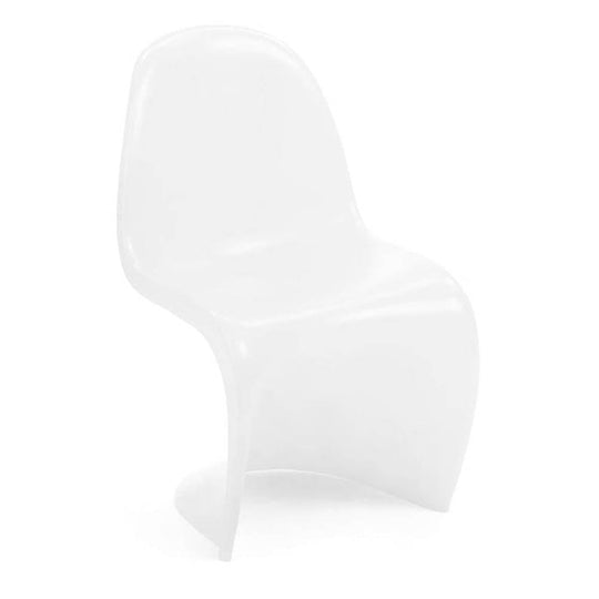 Reproduction Panton, chaise de salle à manger, en polypropylène mat, blanc