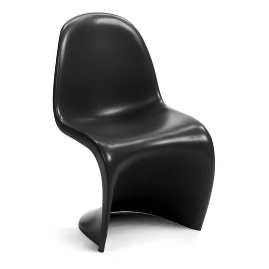 Reproduction Panton, chaise de salle à manger, en polypropylène mat, noir